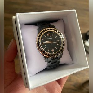 Fossil Black Link Wrist Watch